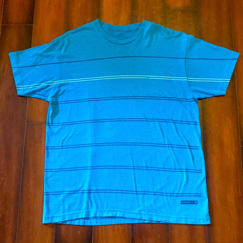 Mens O’Neill Blue Striped Heather Tee, Size L